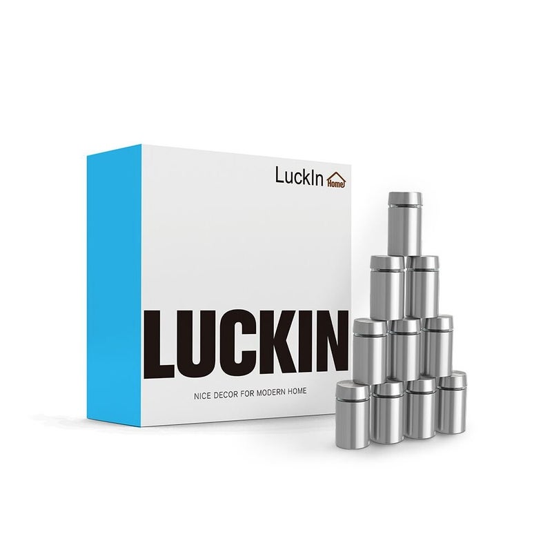 LuckIn 20-Pack Standoff Screws (1/2 in. Dia x 1 in. L), Stainless Steel Standoff Mounting Hardware for Acrylic Signs, Silver - Image 5